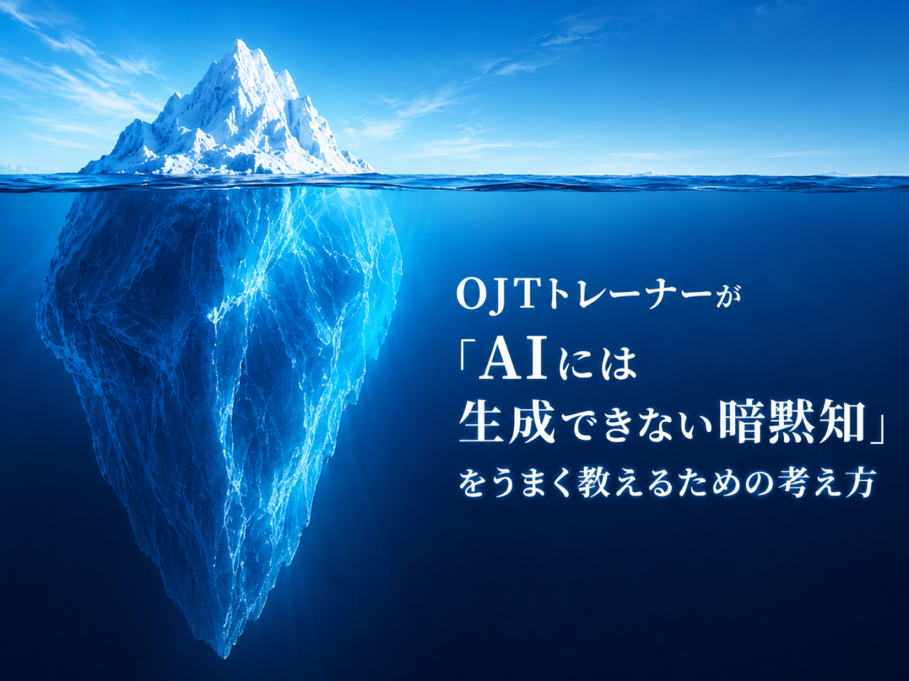 OJTトレーナーが「AIには生成できない暗黙知」をうまく教えるための考え方